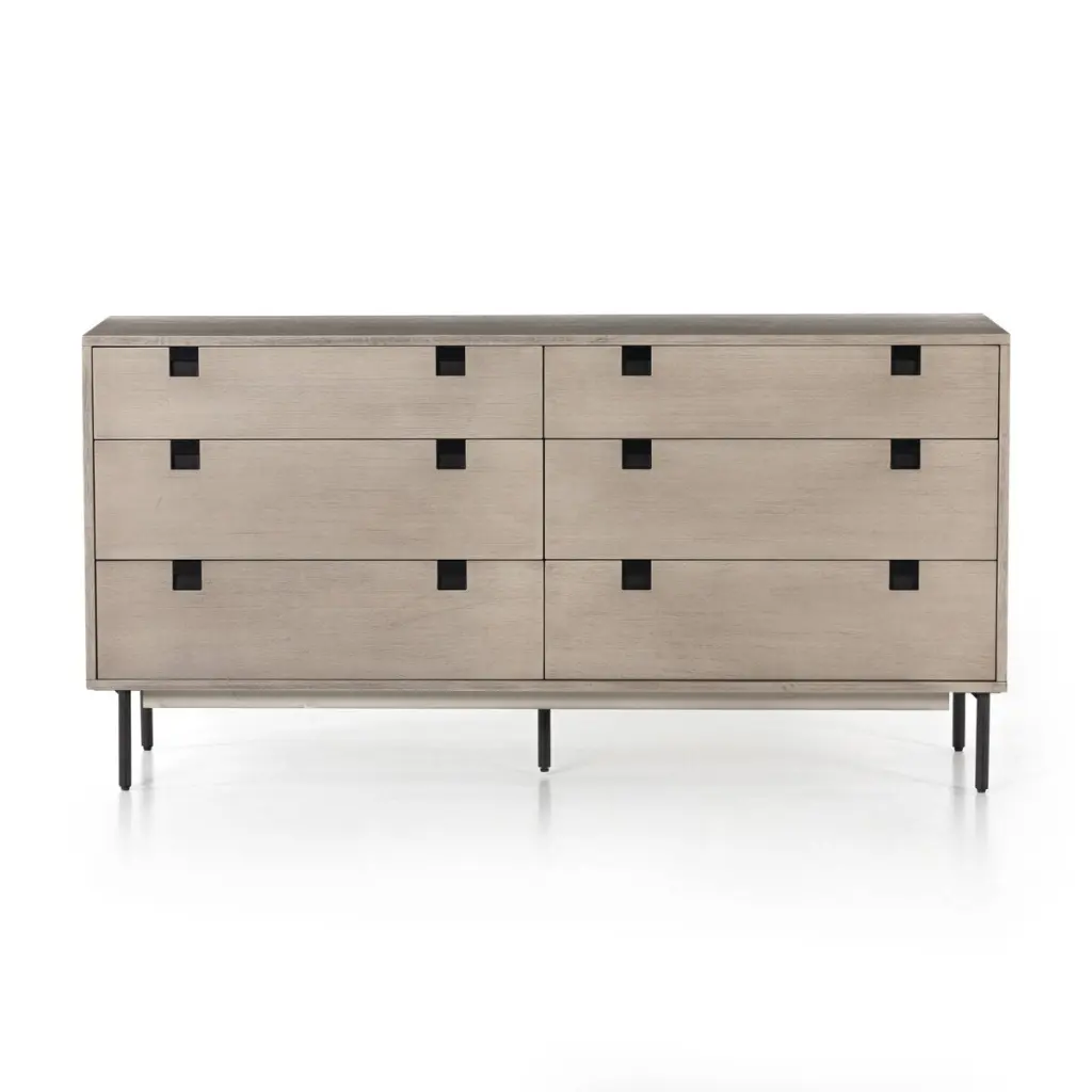 Six Drawer Dresser Modern Wooden Chest Drawers Bedroom
