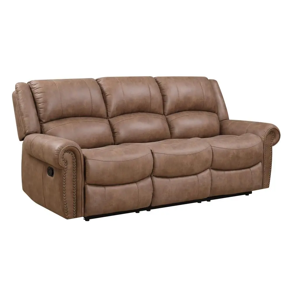 Madrona Burke 87 Reclining Sofa Dual Recliners Nailhead Trim and Pillow Back