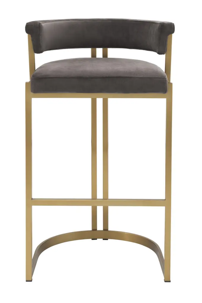 Eichholtz Dante Gray Velvet Counter Stool