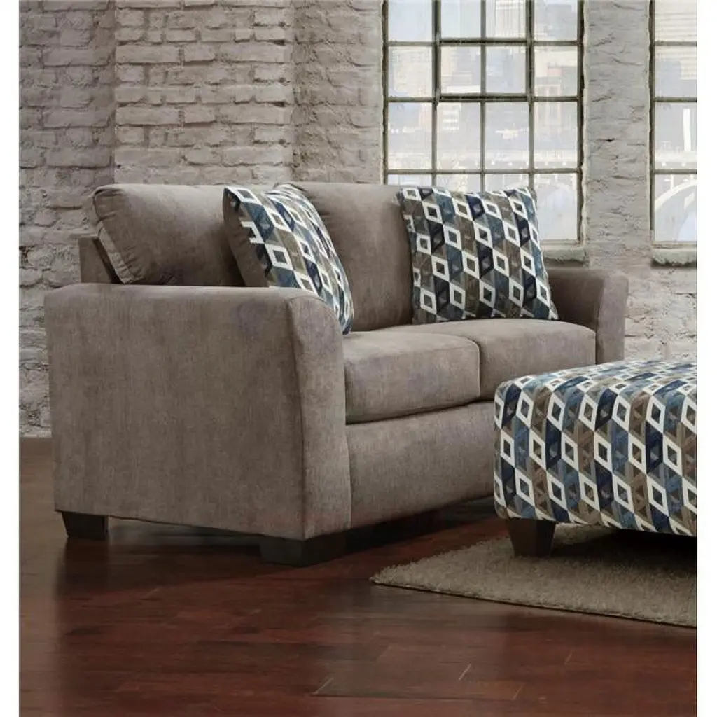 Amelia Loveseat Sofa Taupe Elegant Living Spaces KD Gabinete