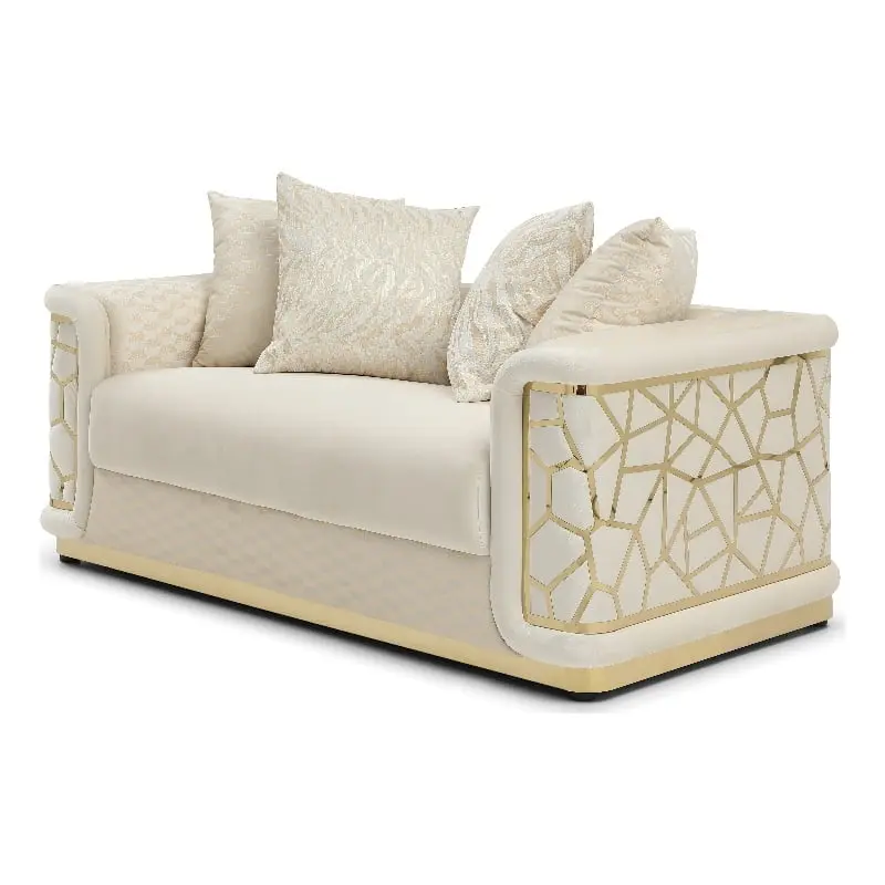 Glory Furniture Talia G0997A-L Loveseat Ivory Elegant Living Room Sofa