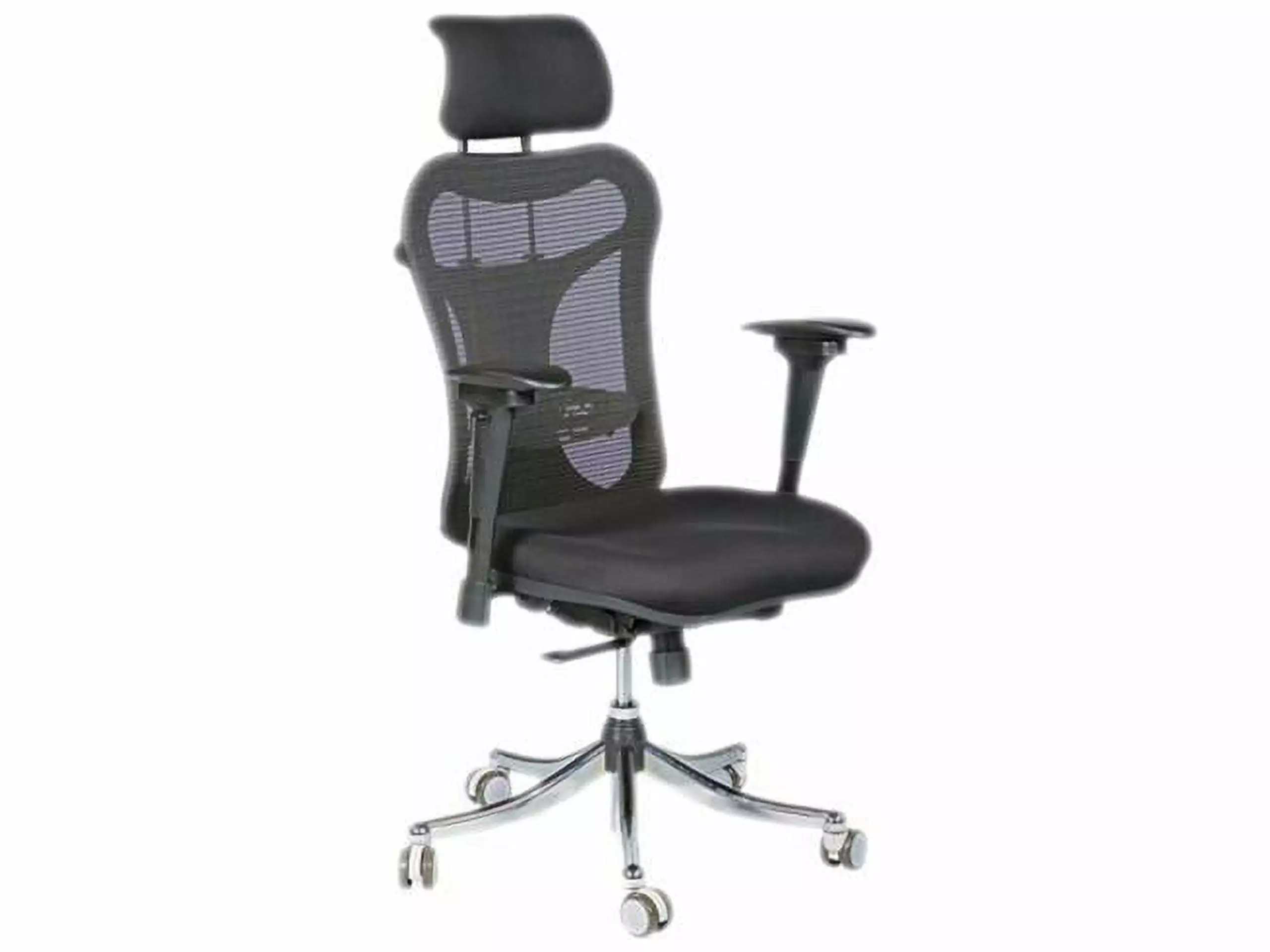 BALT Ergo Ex Executive Office Chair Mesh Back Upholstered Seat Black Chrome