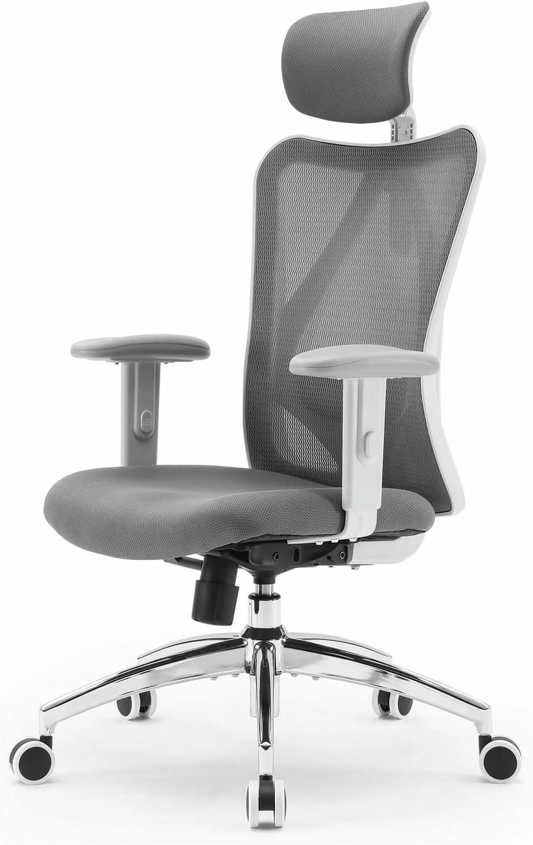 M18 Ergonomic Office Chair High Back Executive Swivel Chair Adjustable Headrest Dark Gray B&B Charcoal