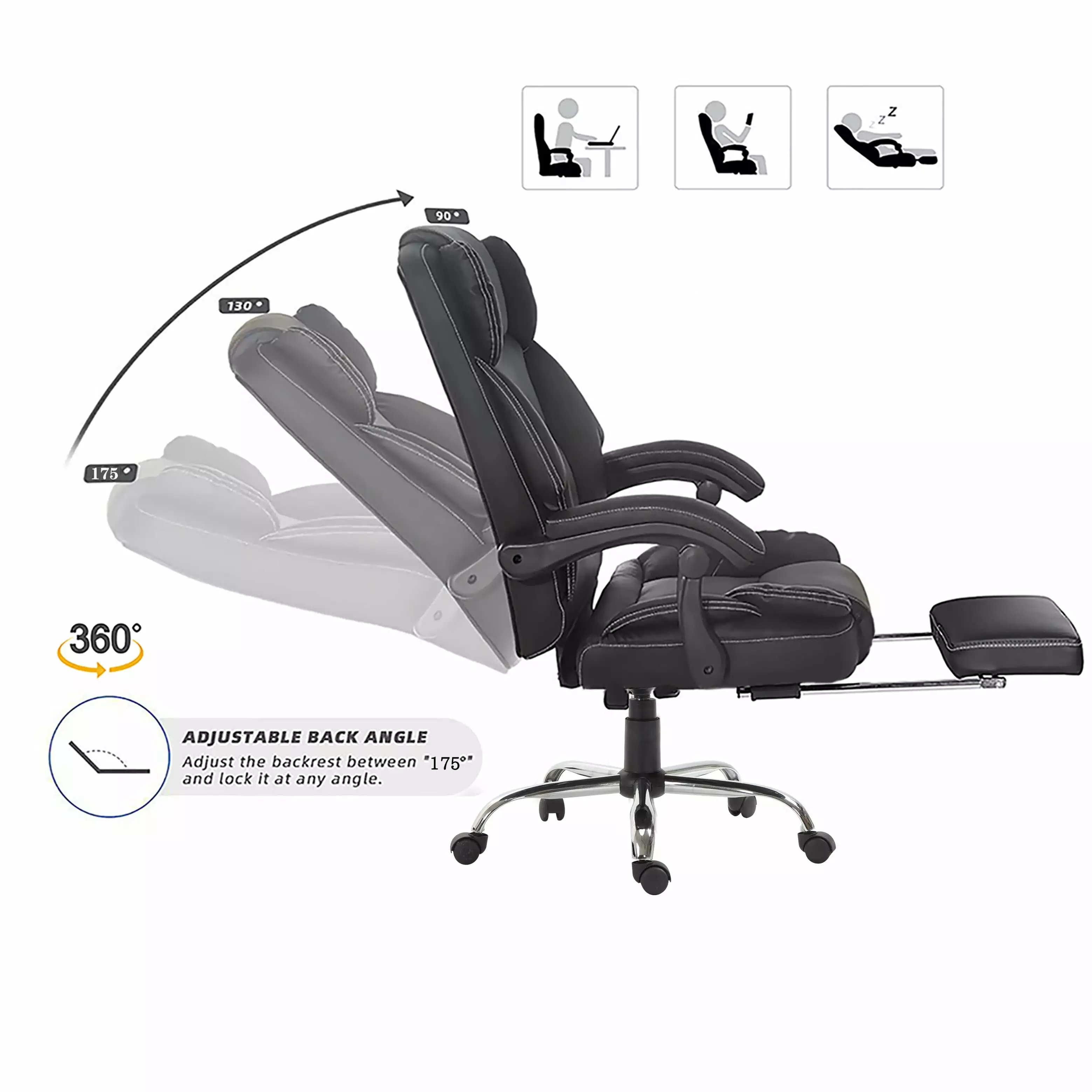 Massage Ergonomic Office Chair Executive PU Leather Bed Bath & Beyond