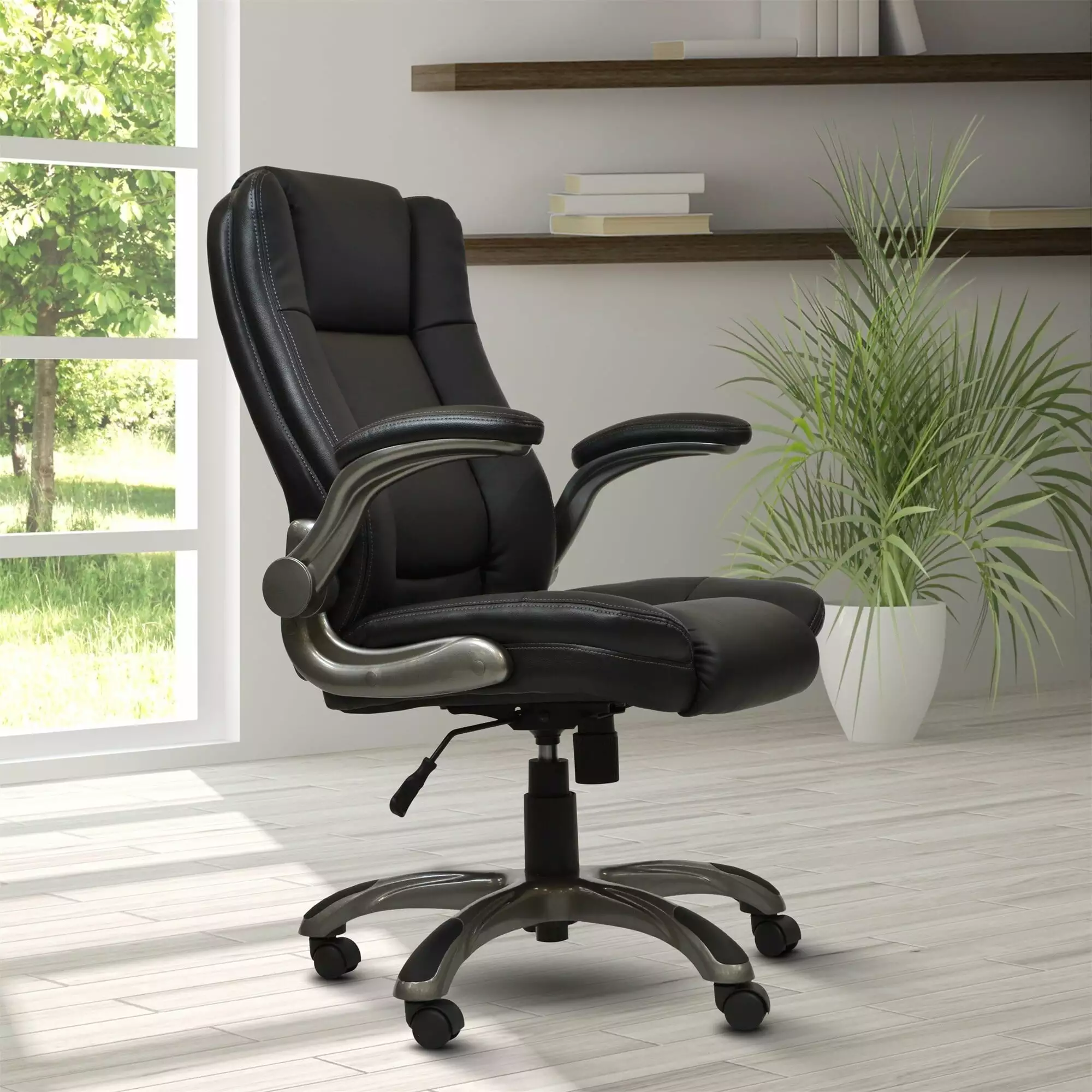 BESTCOSTY Executive Ergonomic Office Chair Flip-up Arms Lumbar Support Desk Chair