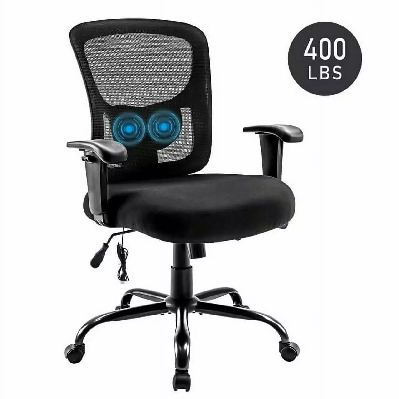 Bigroof Home Office Chair Big and Tall Heavy Duty 400lbs Wide Seat Ergonomic Computer Desk Chair Massage Lumbar Support