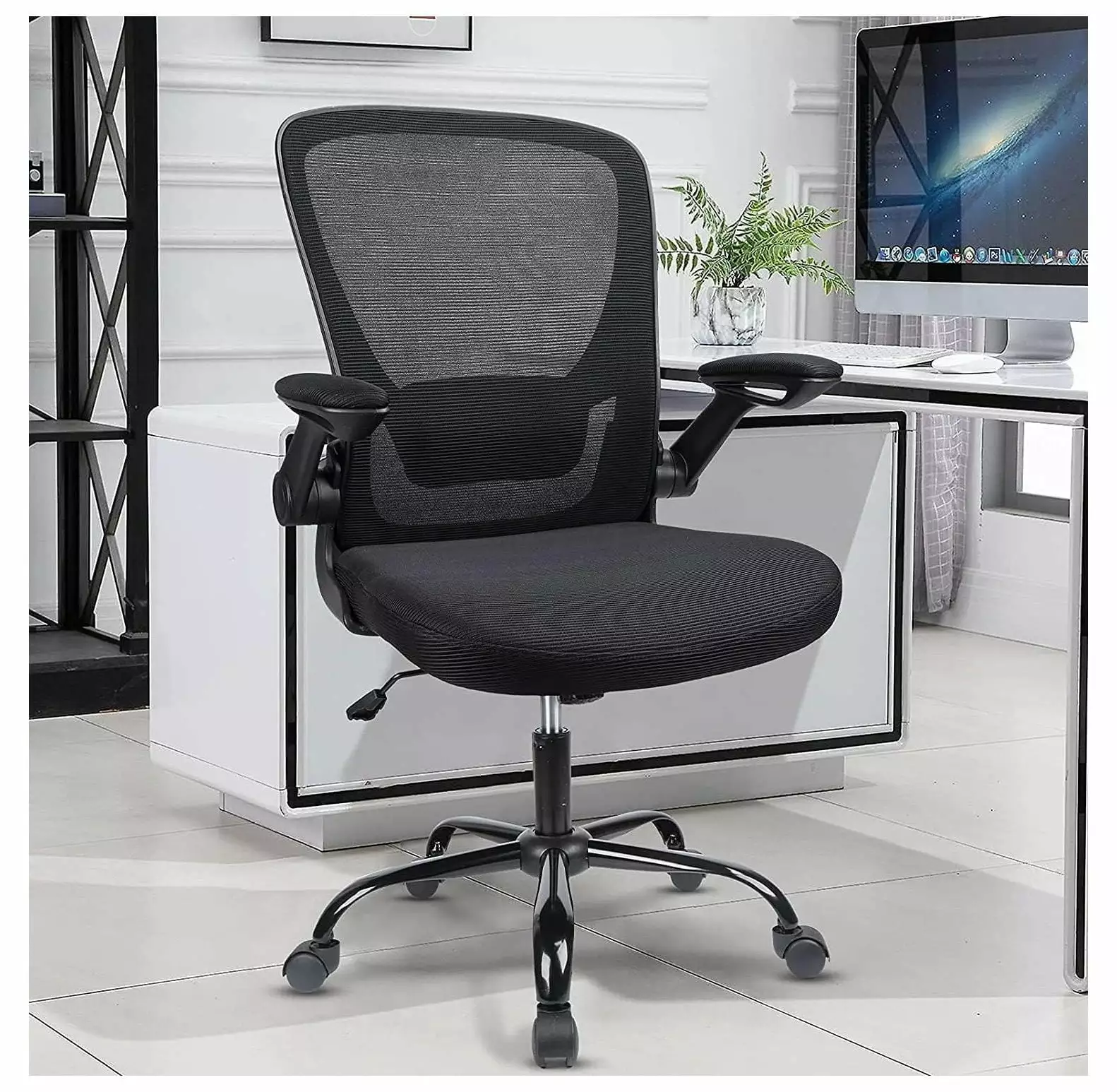 Black BULYAXIA Computer Chair Ergonomic Mesh Back Office Chair Lumbar and Armrest Support