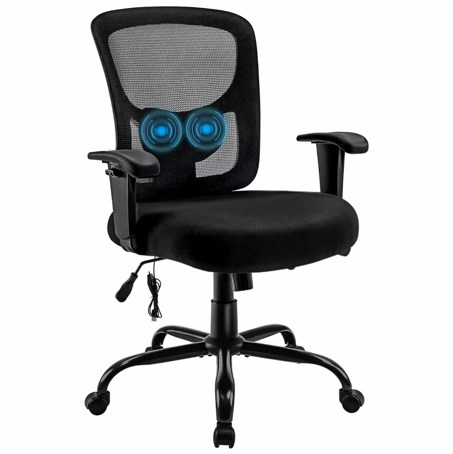 BULYAXIA Big and Tall Office Chair 400lbs - Ergonomic Mesh Executive Chair Adjustable Lumbar Support and Wide Seat