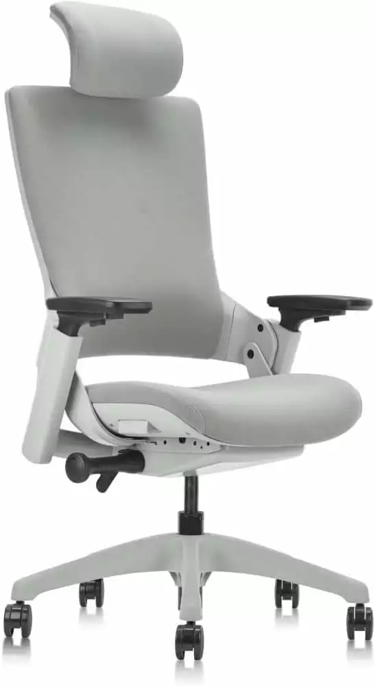 CLATINA Ergonomic High Back Executive Office Chair Adjustable Headrest 3D Arm Rest Gray Fabric