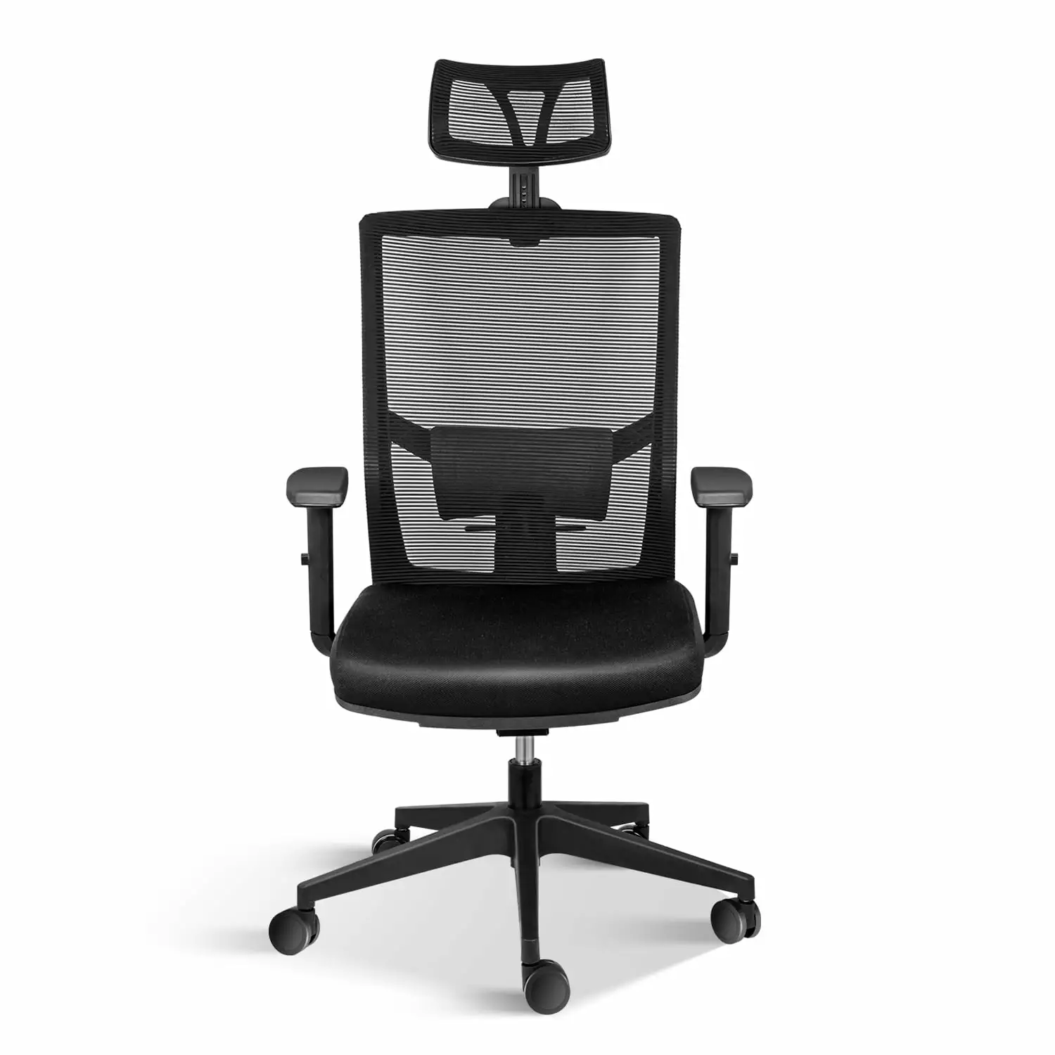 Dcenta Ergonomic Mesh Office Chair Wheels Arms and Lumbar Support Black 02B