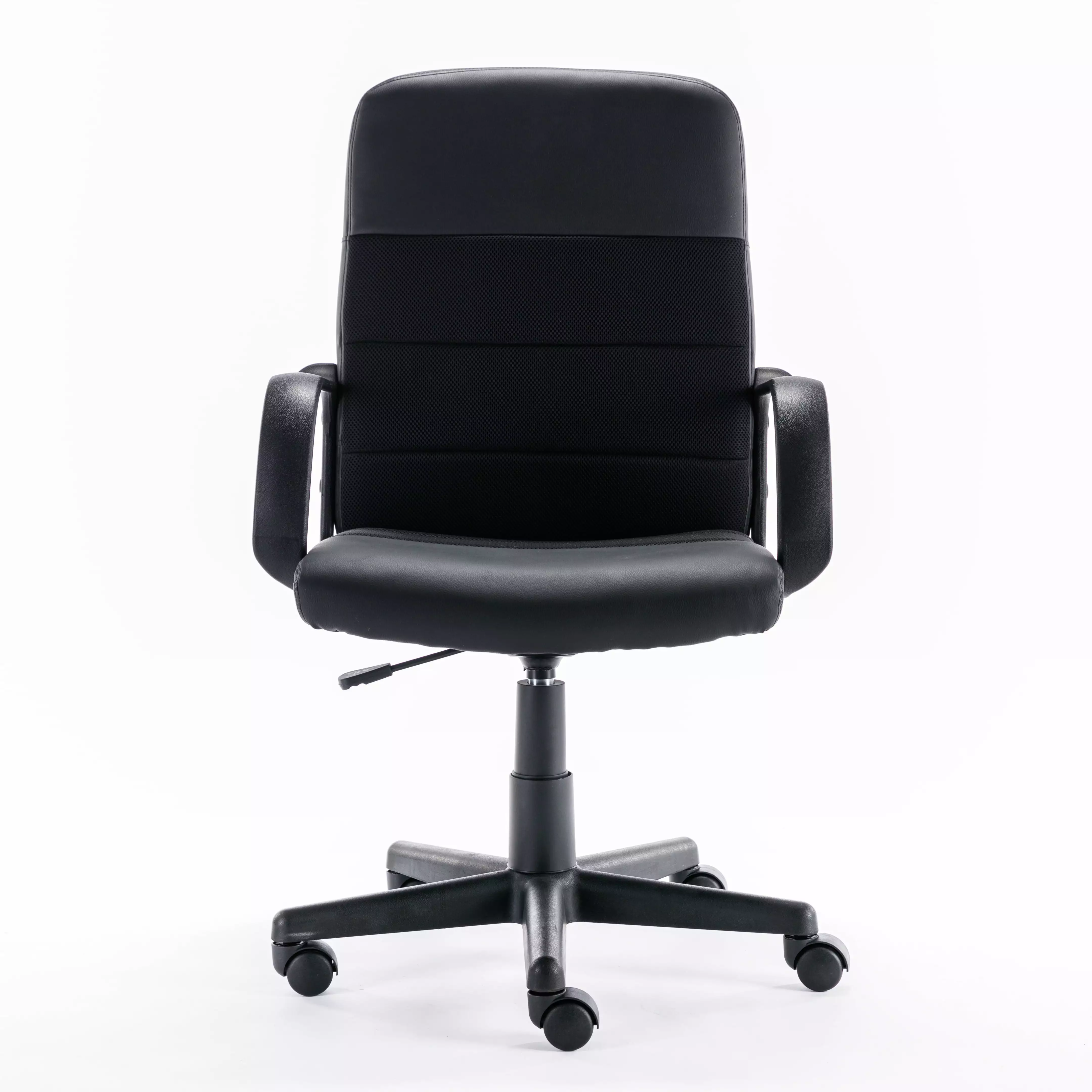 DOMETOUR Leather Office Chair Ergonomic Desk Chair Black Modern Executive Task Chair Adjustable Lumbar Support