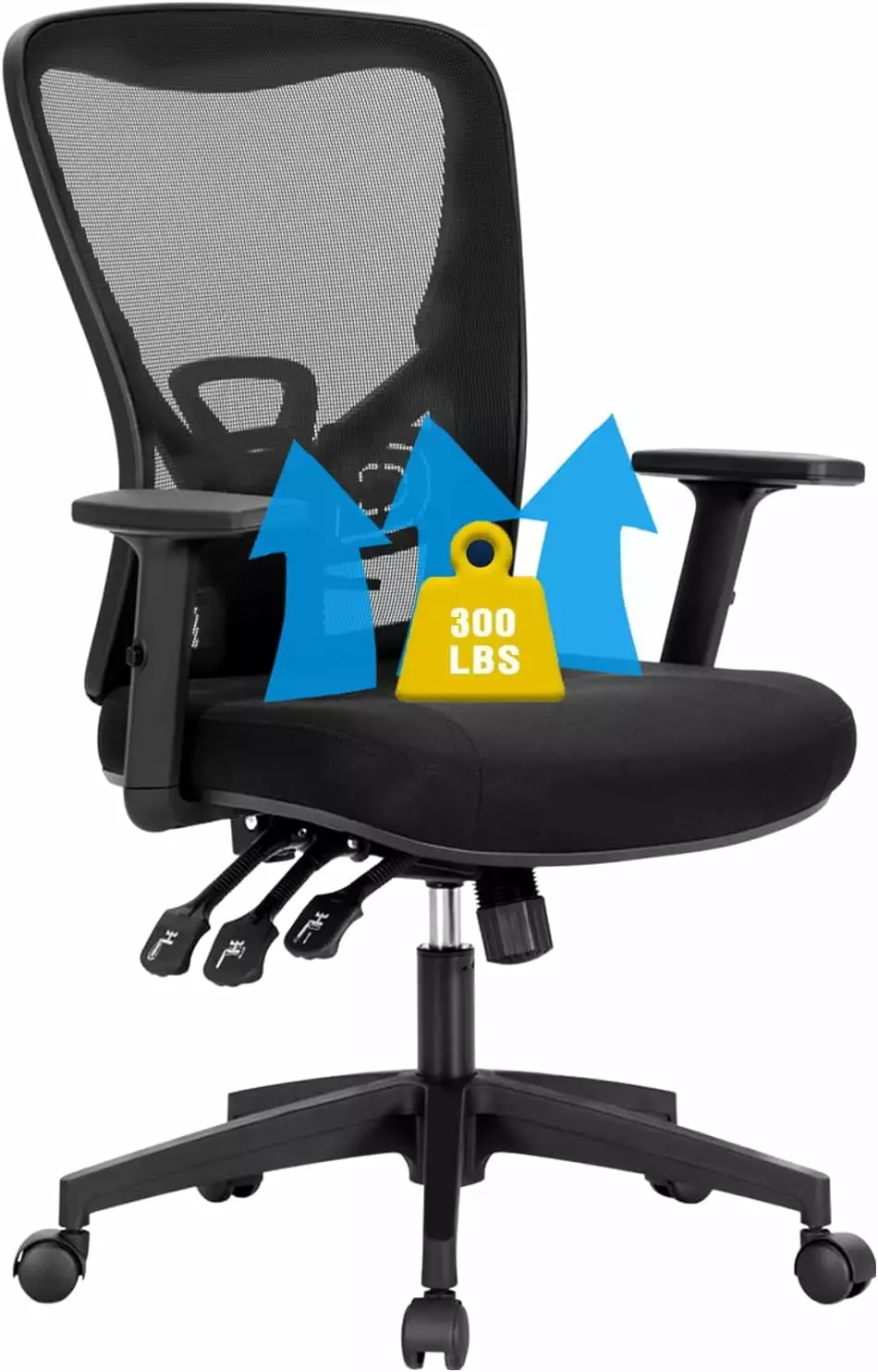 Ergonomic Home Desk Chair Mid Back Mesh Computer Chair Adjustable Lumbar Support Executive Chair FJU