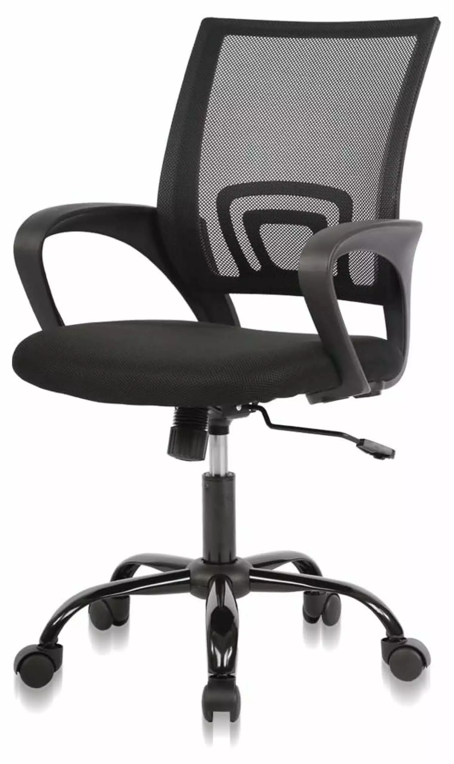 Black Simple Home Ergonomic Desk Office Mesh Computer Chair Lumbar Support Modern Executive Adjustable Rolling Swivel Chai...
