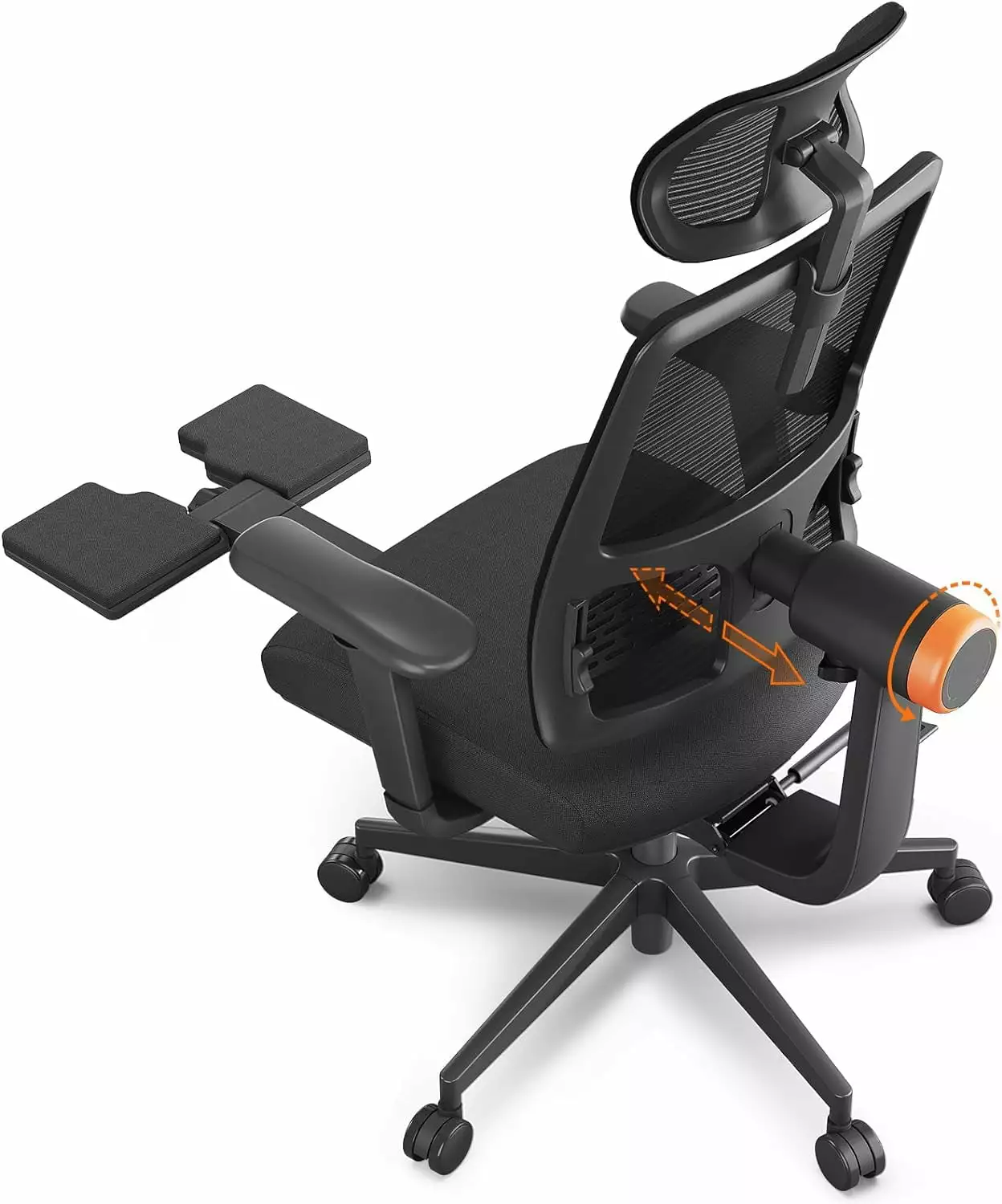 KEMANHUAN Ergonomic Chair Footrest - Auto-Following Lumbar Support, 4D Armrest, Adjustable Seat Depth & Height, 96-136 Deg...