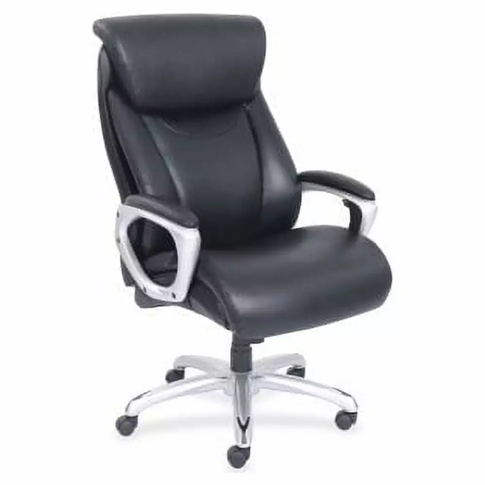 Lorell Big & Tall Chair Flexible Air Technology - Black Bonded Leather Seat and Back - 5-star Base