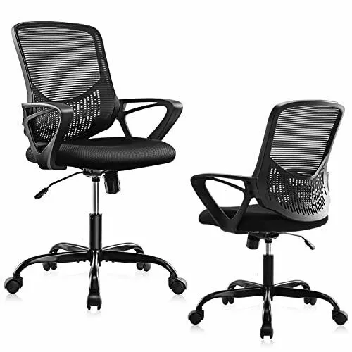 Ergonomic Office Home Desk Mesh Fixed Armrest Executive Computer Chair Soft Padding N/A