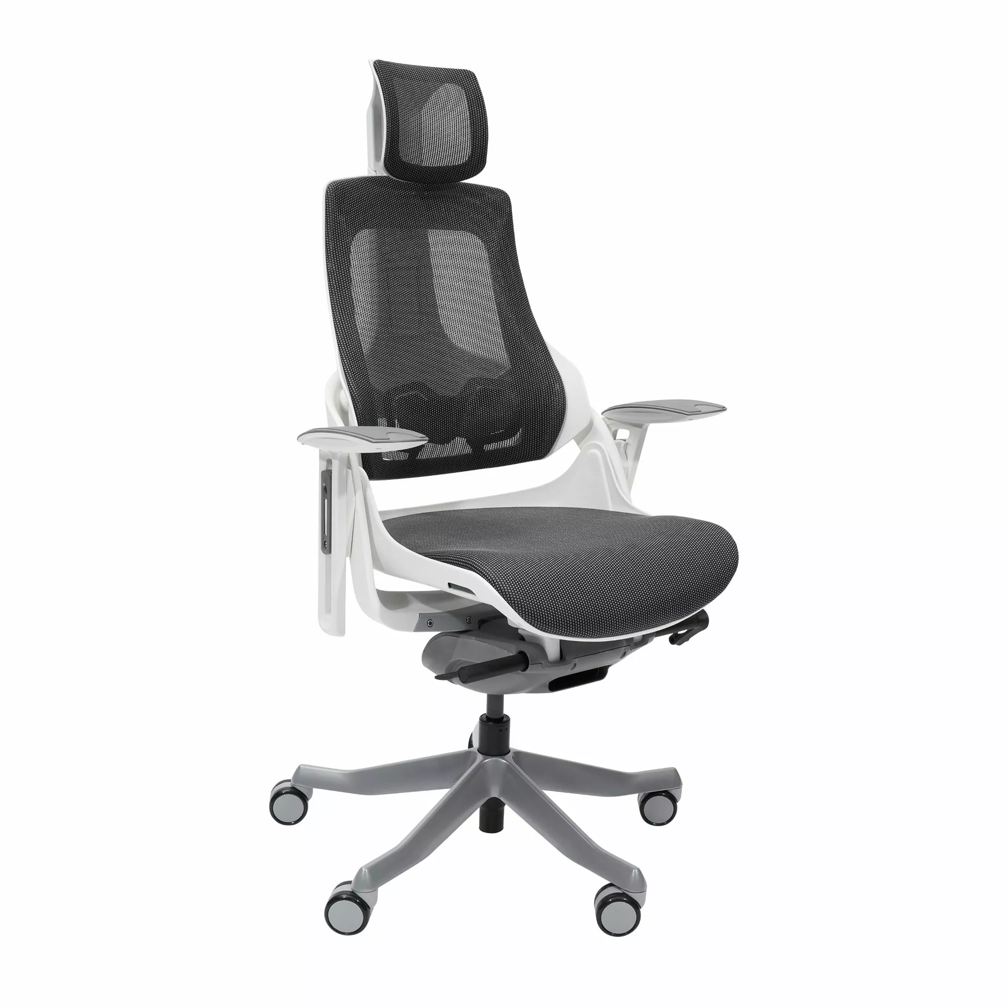 Techni Office Solutions 60 Gray and White Ergonomic Executive Chair - Modern Desk Chair Techni Mobili