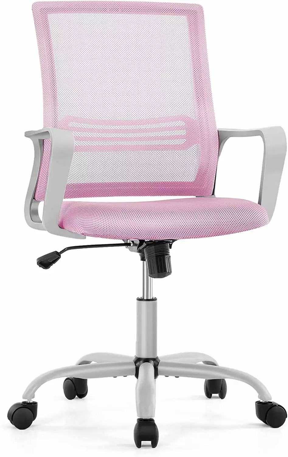 Ergonomic Executive Mid Back Home Office Desk Chair Pink - Comfortable Swivel Chair TRAHOO