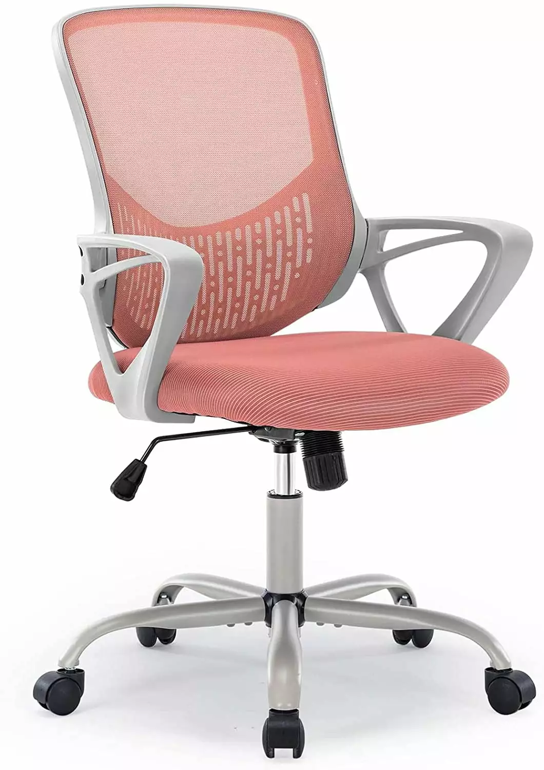 Ergonomic Office Chair Mesh Back and Fixed Armrests Pink TRAHOO