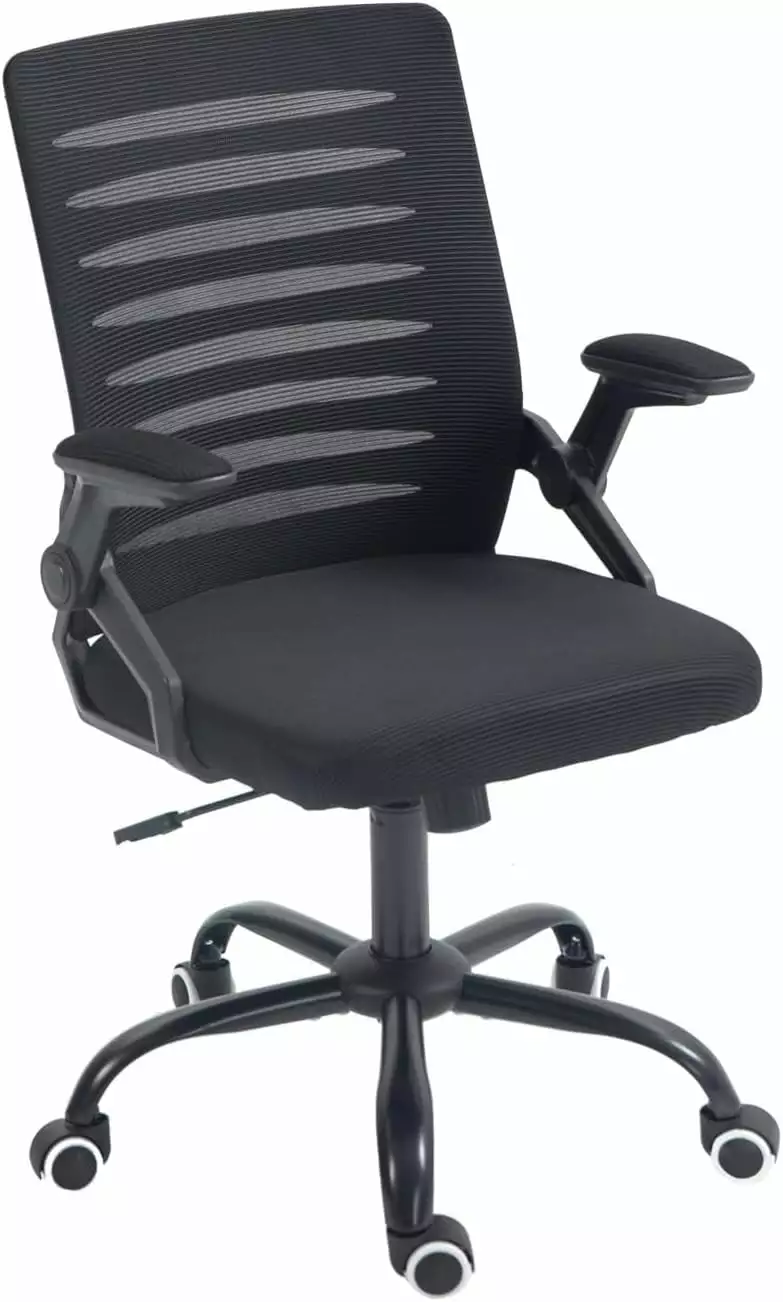 Mesh Back Ergonomic Swivel Office Chair Black Computer Desk Chair Lumbar Support TRAHOO