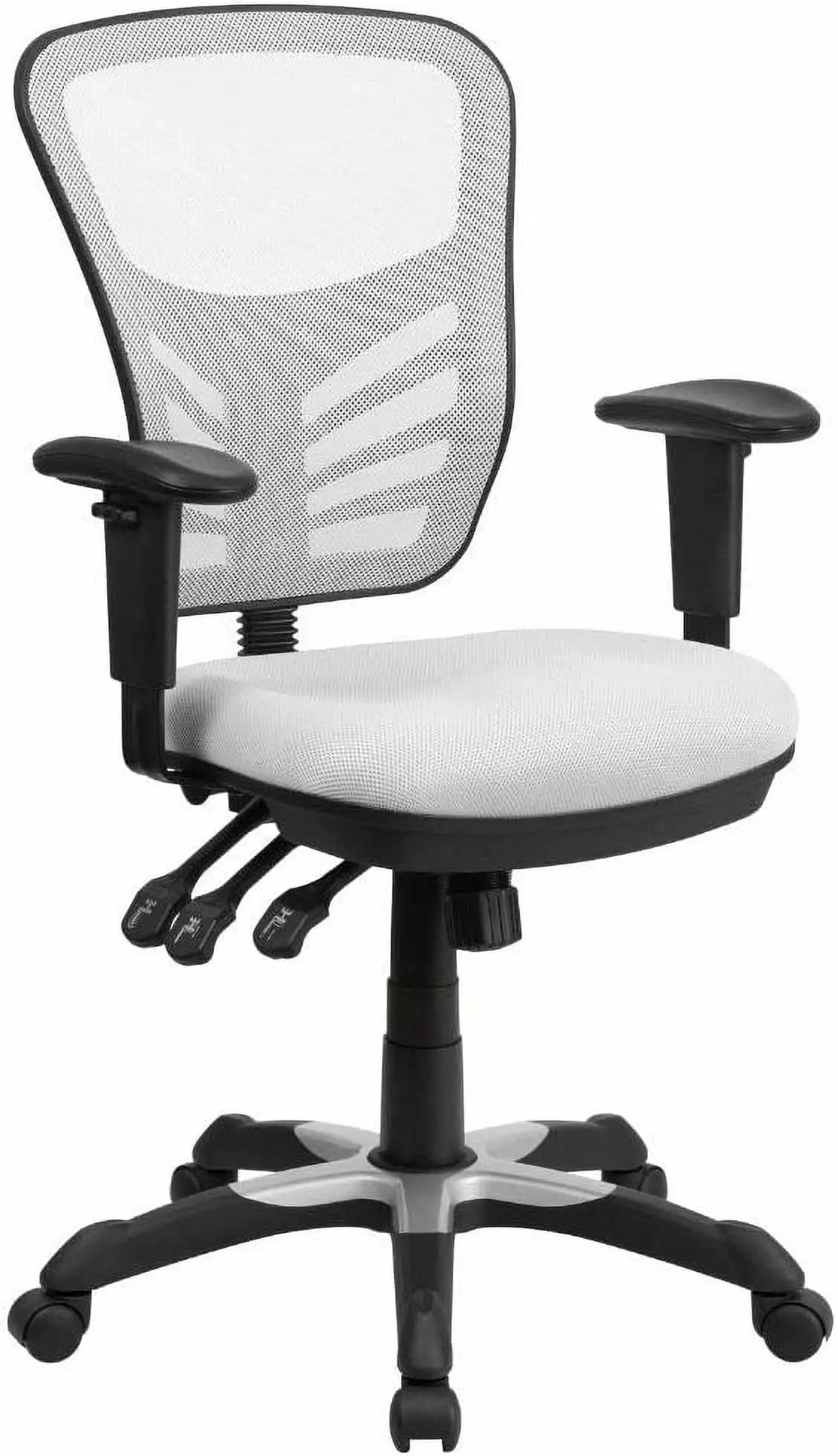Nicholas Mid Back Swivel Office Gaming Chair Ergonomic Mesh Adjustable Lumbar Support White TRAHOO
