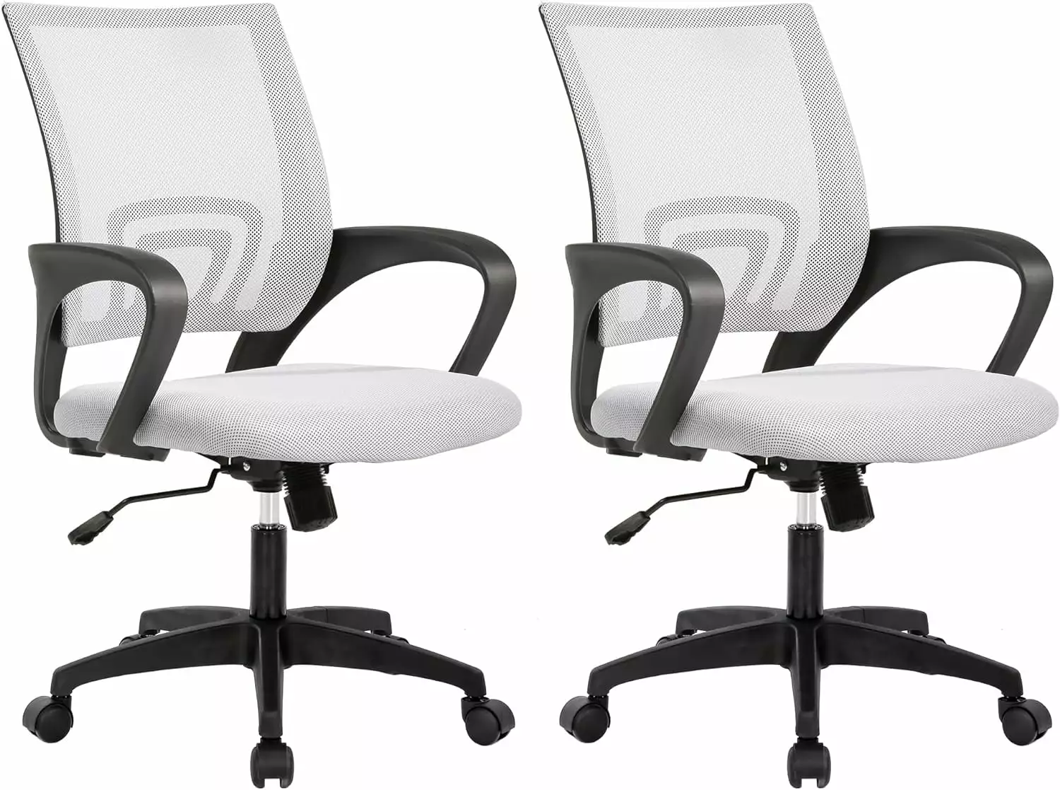White Mesh Computer Chair Ergonomic Executive Office Chair Lumbar Support and Armrests TRAHOO