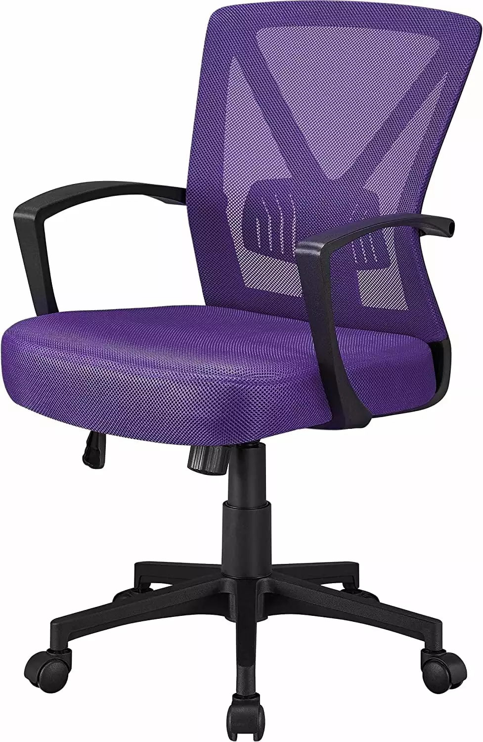 Purple Mid Back Mesh Office Chair Lumbar Support and Armrests Women and Adults WRP