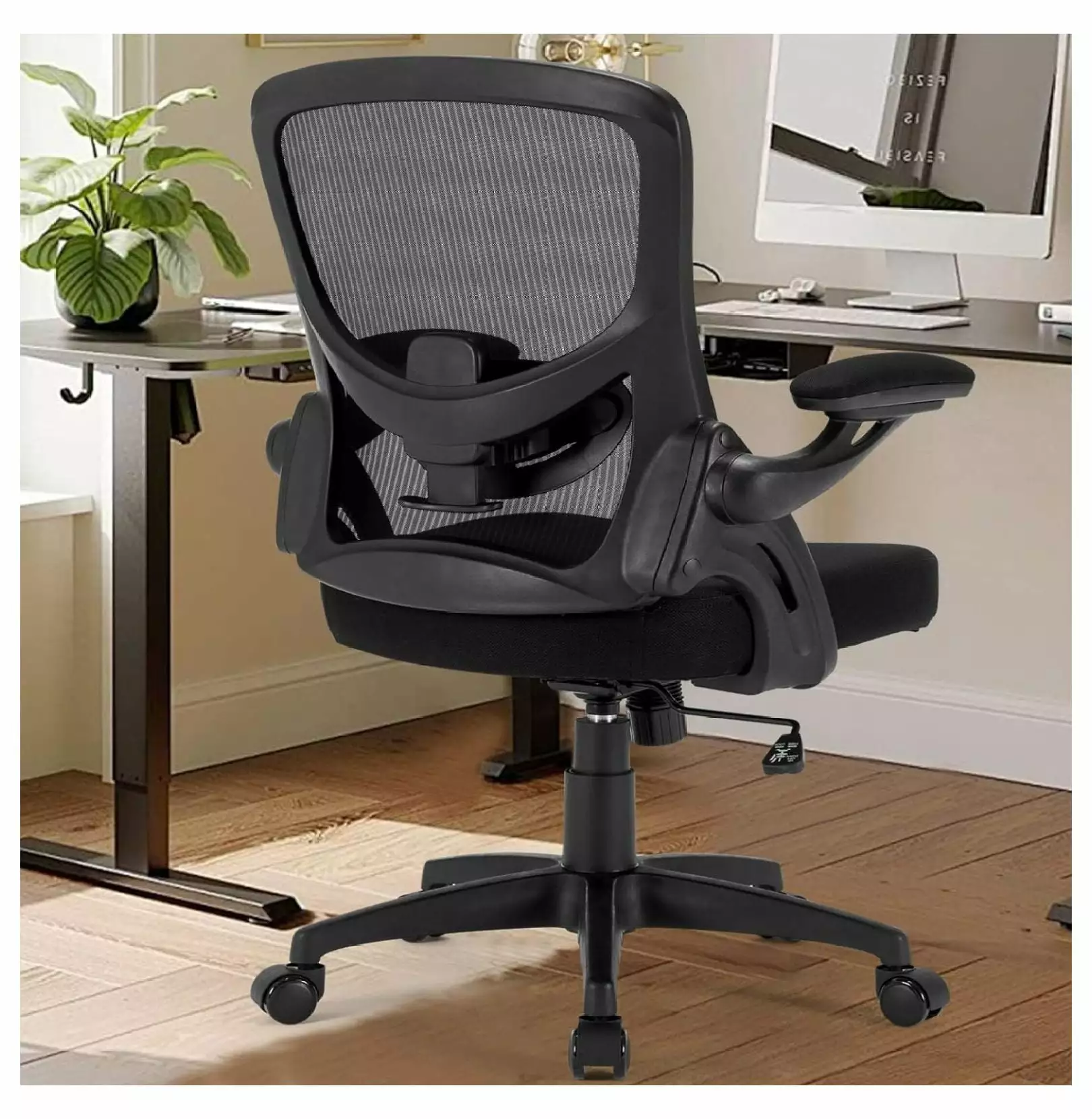 ZeloraGildan Ergonomic Mesh Office Chair Adjustable Lumbar Support and Flip-Up Armrests