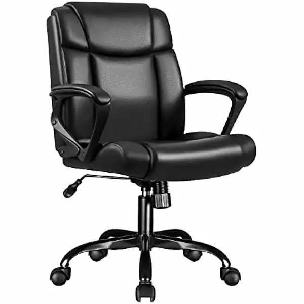 ZHOUB Ergonomic Mid Back Executive Computer Chair Adjustable Armrests and Lumbar Support
