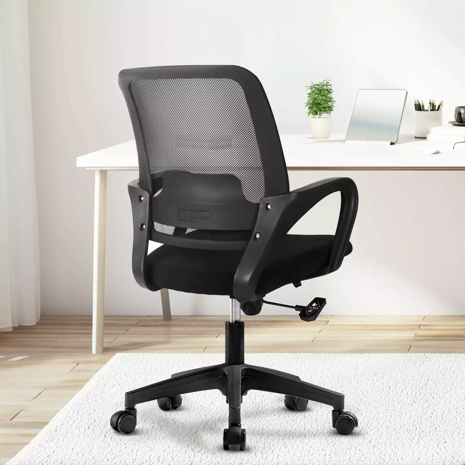 Black Office Chair Ergonomic Desk Mesh Computer Chair Lumbar Support Adjustable Rolling Swivel Executive Task Home Office ...