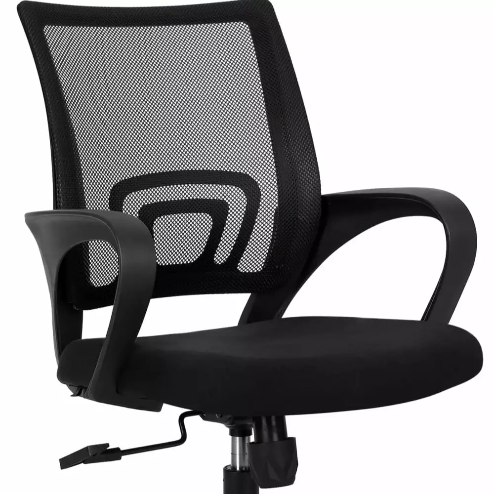 Ergonomic Office Computer Gaming Chair Mid Back Cushion and Lumbar Support - Black Executive Chair ZSHLWM