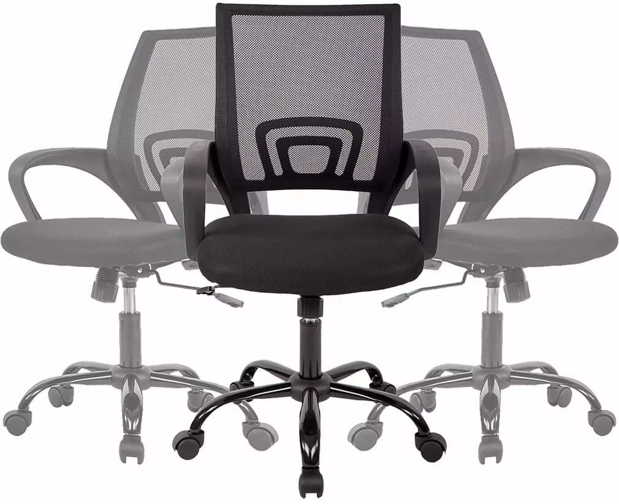 BestOffice Ergonomic Office Chair Back Support and Rolling Swivel Design Men and Women Black - 3 Pack