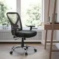 BizChair Big & Tall 400 lb Rated Black Mesh Swivel Ergonomic Task Office Chair Height Adjustable Back and Arms