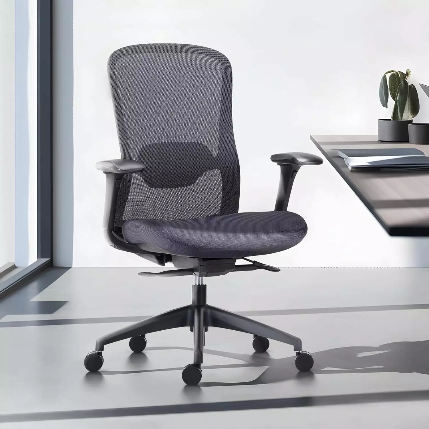 Colamy Ergonomic Office Mesh Mid Back Computer Desk Chair 4D Adjustable Armrests and Slide Seat
