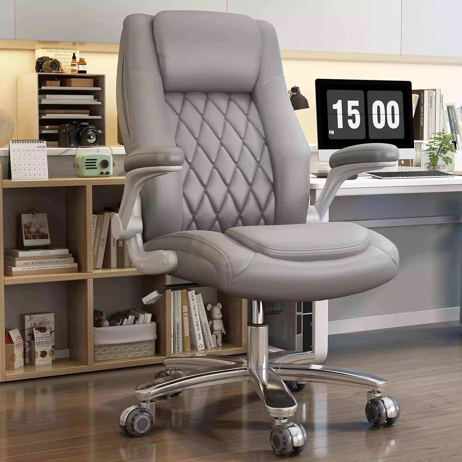 Genpo Big and Tall Ergonomic Office Chair Lumbar Support High Back PU Leather Executive Chair