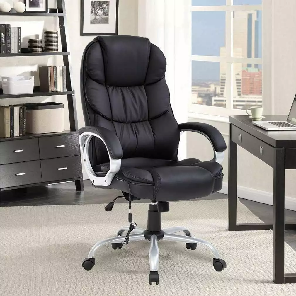 Office Chair Ergonomic Desk Chair Computer Chair Lumbar Support and Padded Armrests Adjustable Executive Rolling Swivel Ta...