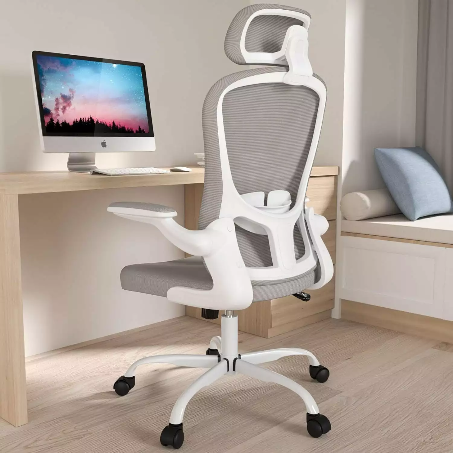 High Back Ergonomic Mesh Office Chair Adjustable Lumbar Support and Headrest KEMANHUAN
