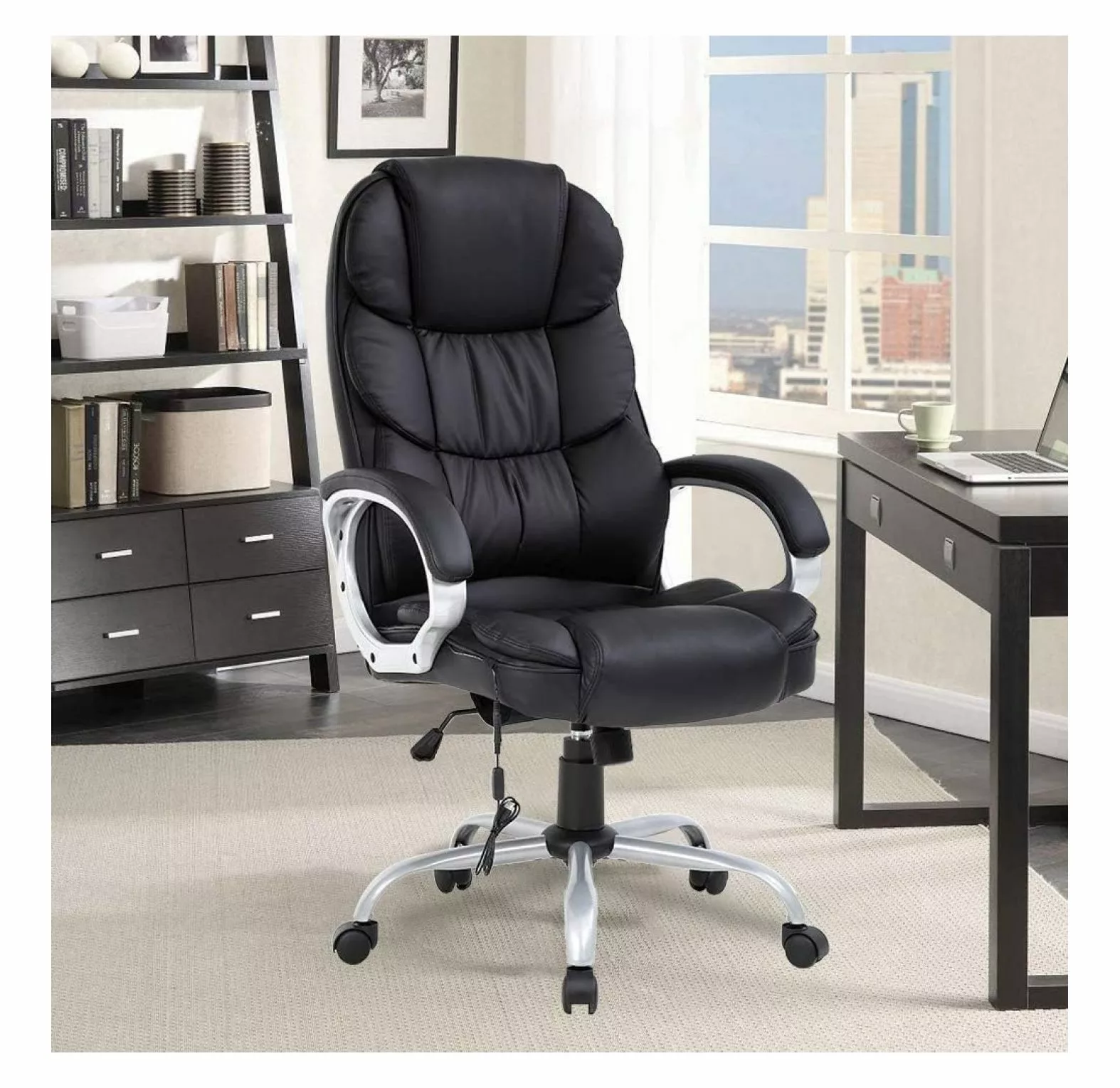 Office Chair Ergonomic Desk Chair Lumbar Support and Padded Armrests OHHA
