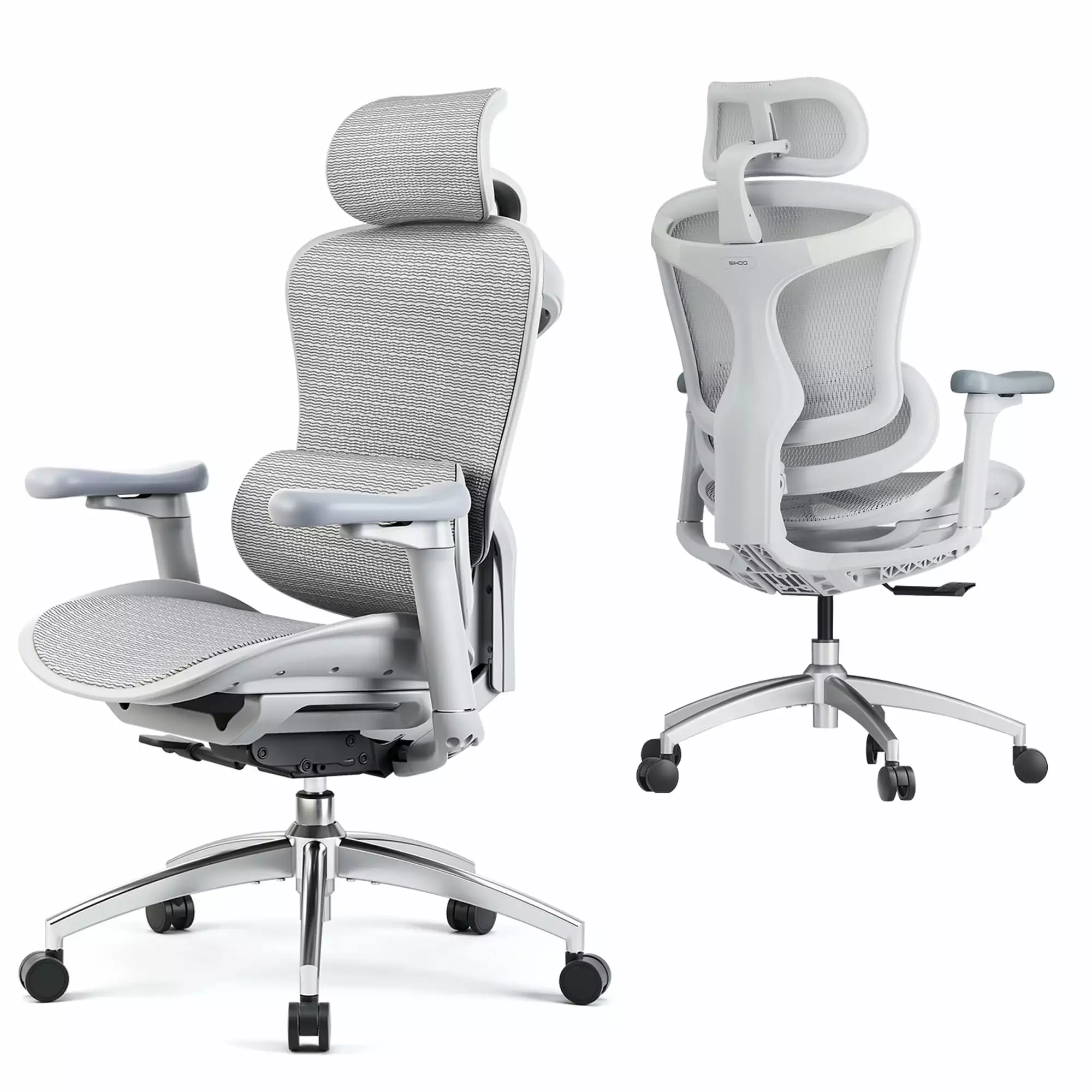 SIHOO Ergonomic Office Chair A3 Auto-Adaptive Lumbar Support 3D Linkage Armrests Mesh Office Chair Gray