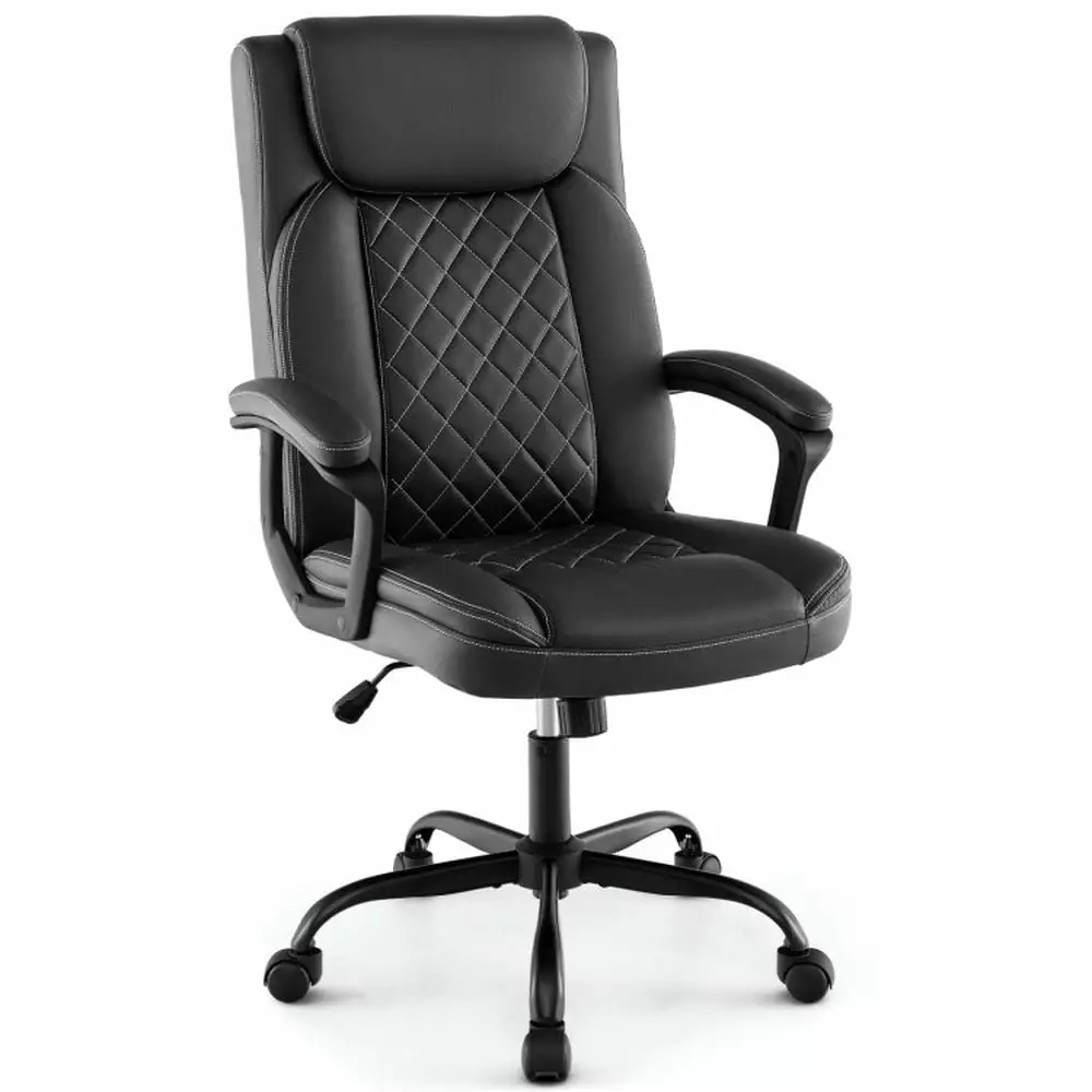 YYAo Ergonomic Work Chair High Back and Thick Headrest Cushion - Black Comfortable Office Chair