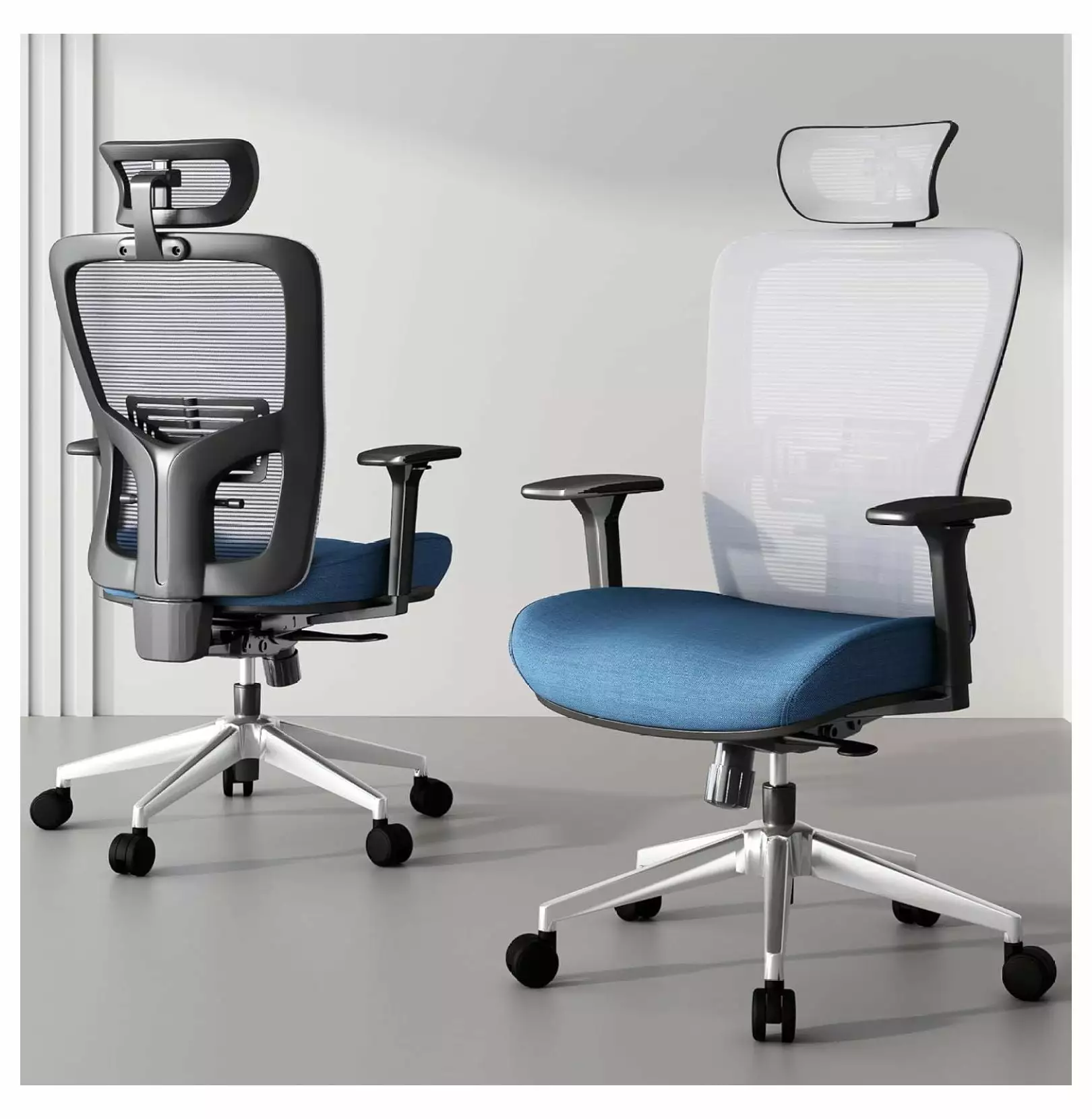 ZeloraGildan Premium Home Office Chair Ergonomic Desk Chair Lumbar Support Adjustable Height Headrest Blue