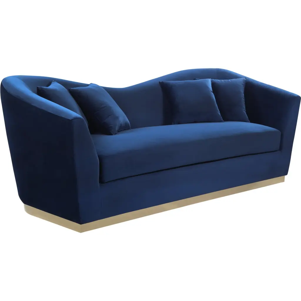 Maykoosh African Artifacts Ara Navy Velvet Sofa