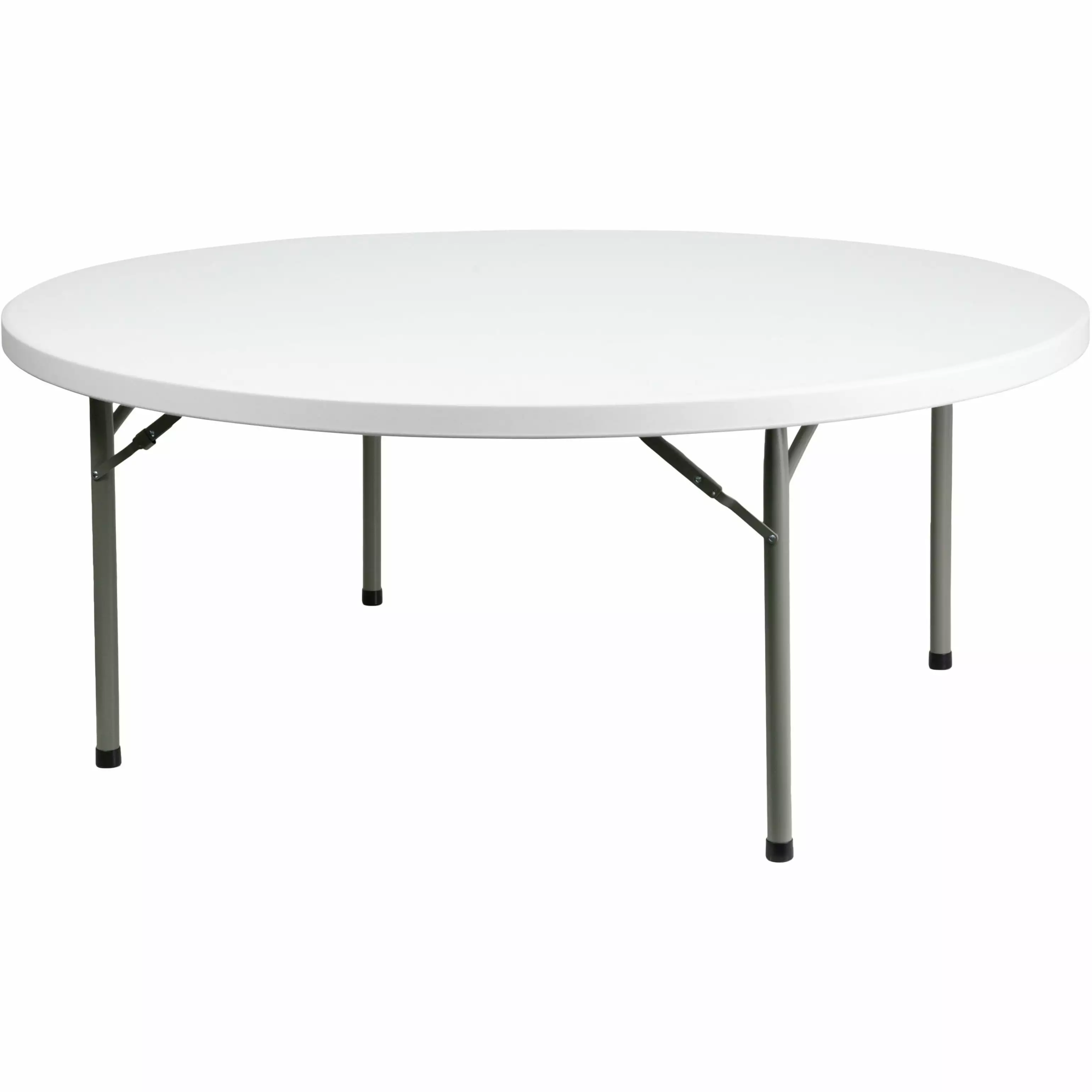 Flash Furniture 6-Foot Round Granite White Plastic Folding Table