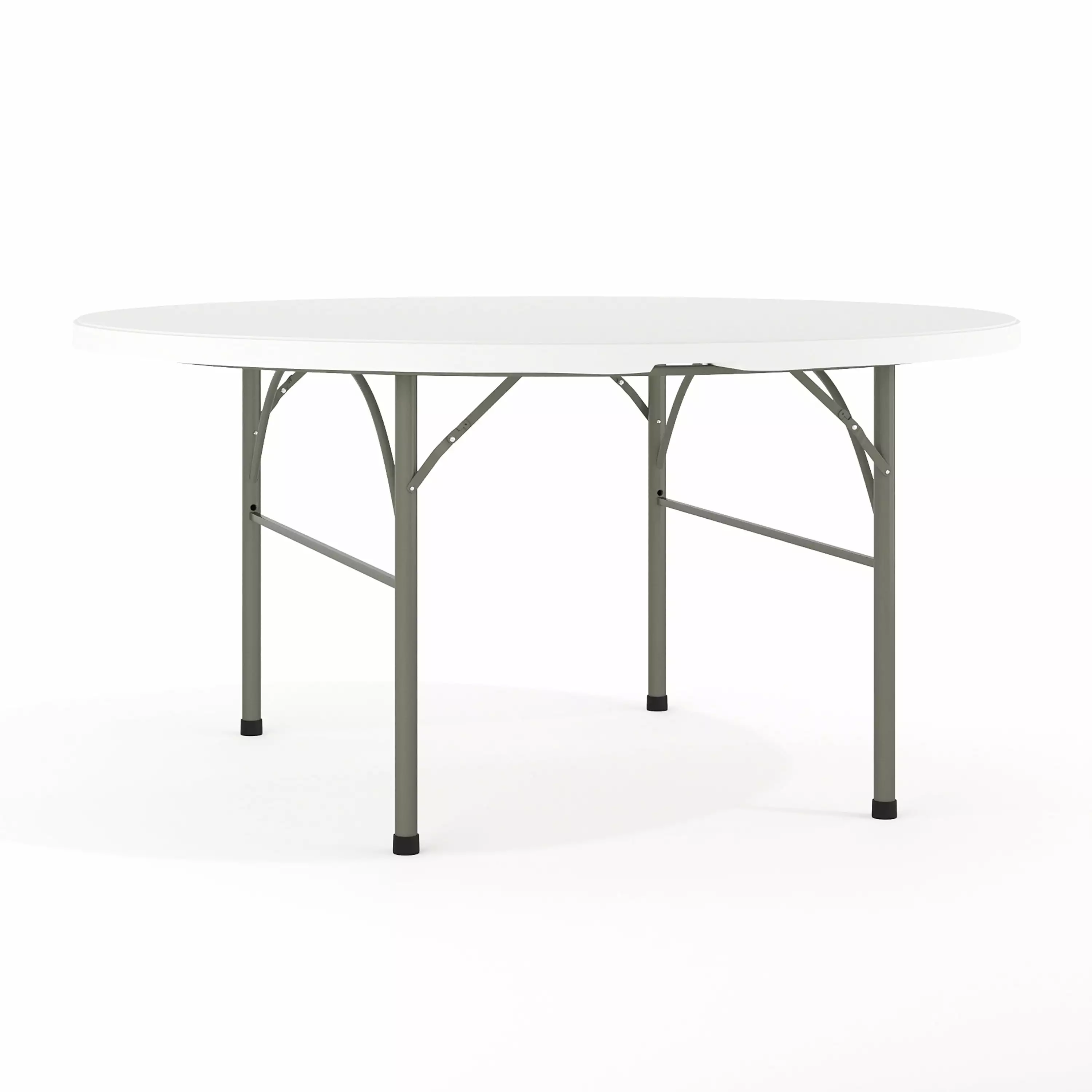 Flash Furniture Scarborough 5' Round Indoor-Outdoor Bi-Fold Plastic Folding Event Table Handle White