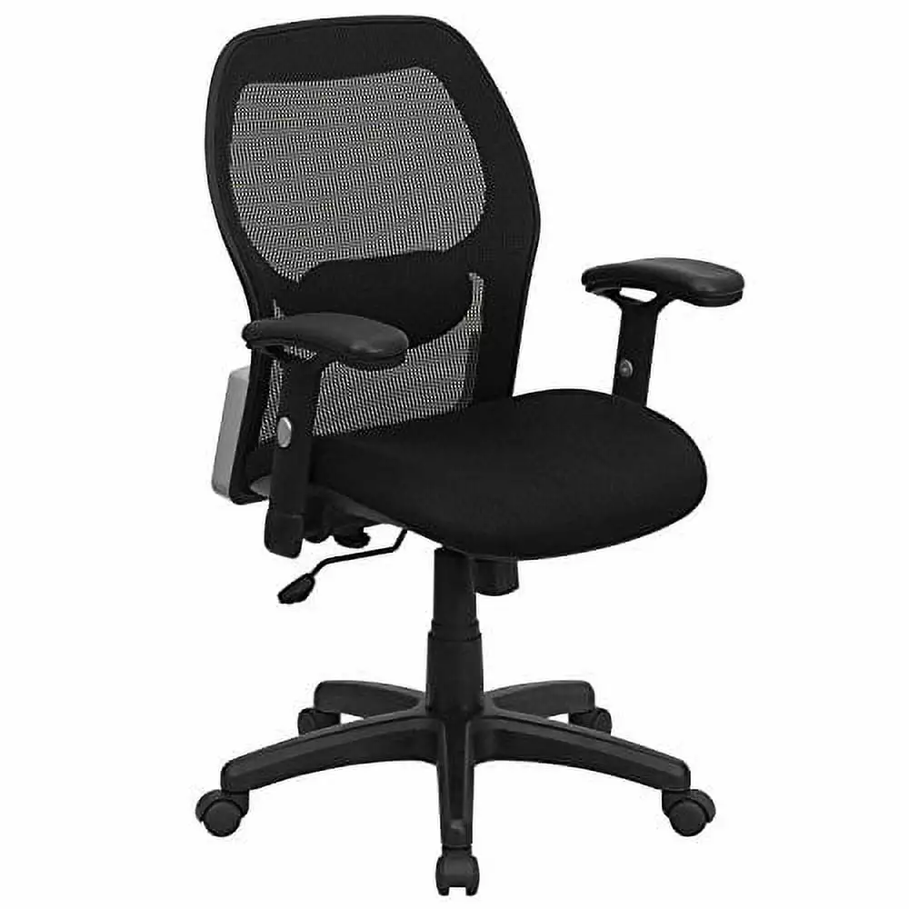 Line Furniture Lobat Black Executive Adjustable Swivel Office Chair