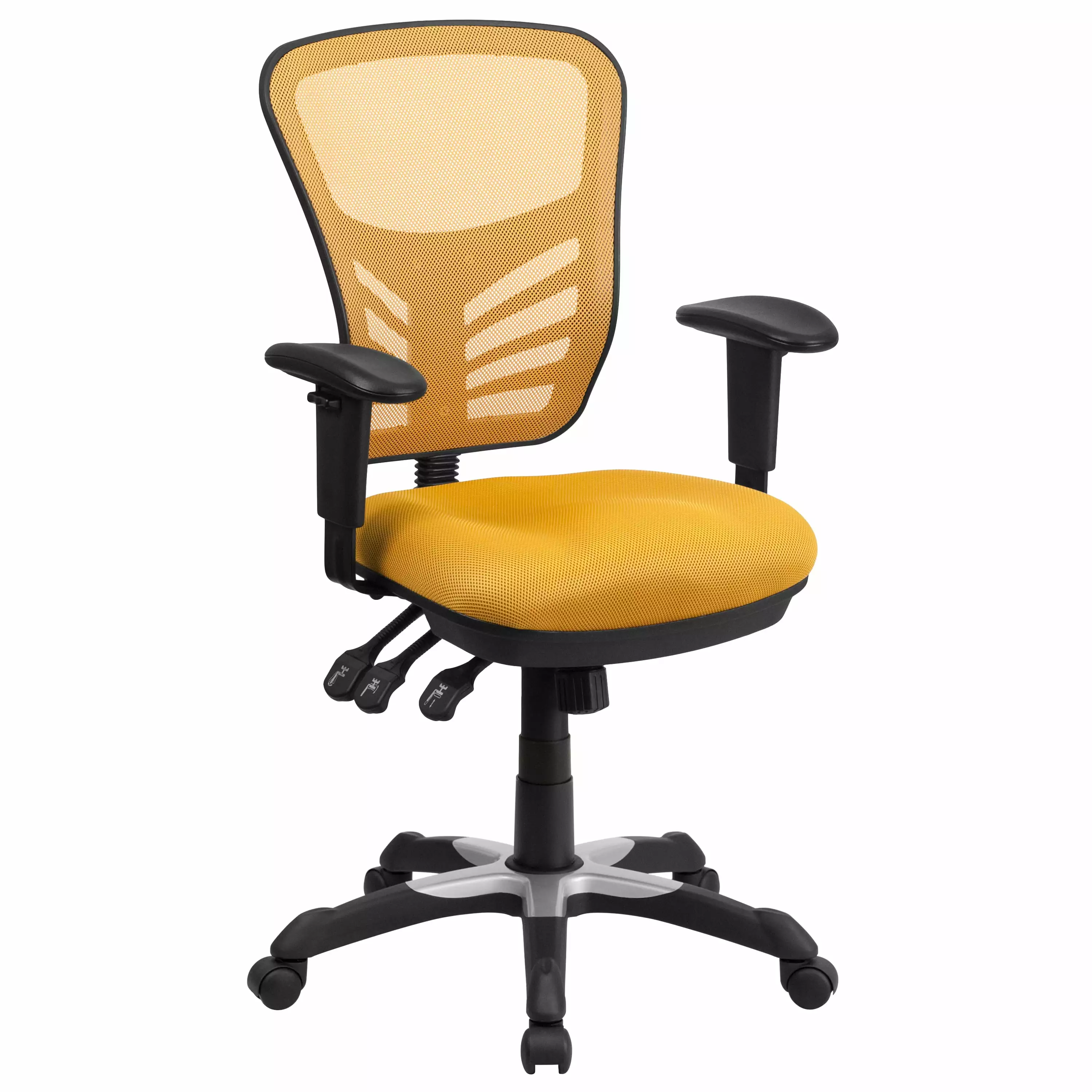 Line Furniture Yellow Mesh Executive Swivel Office Chair Ergonomic Comfort
