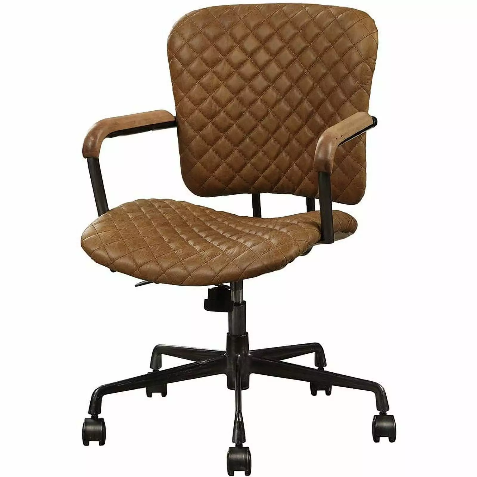 ACME Josi Leather Adjustable Swivel Office Chair Coffee - Modern Executive Desk Chair Acme Furniture
