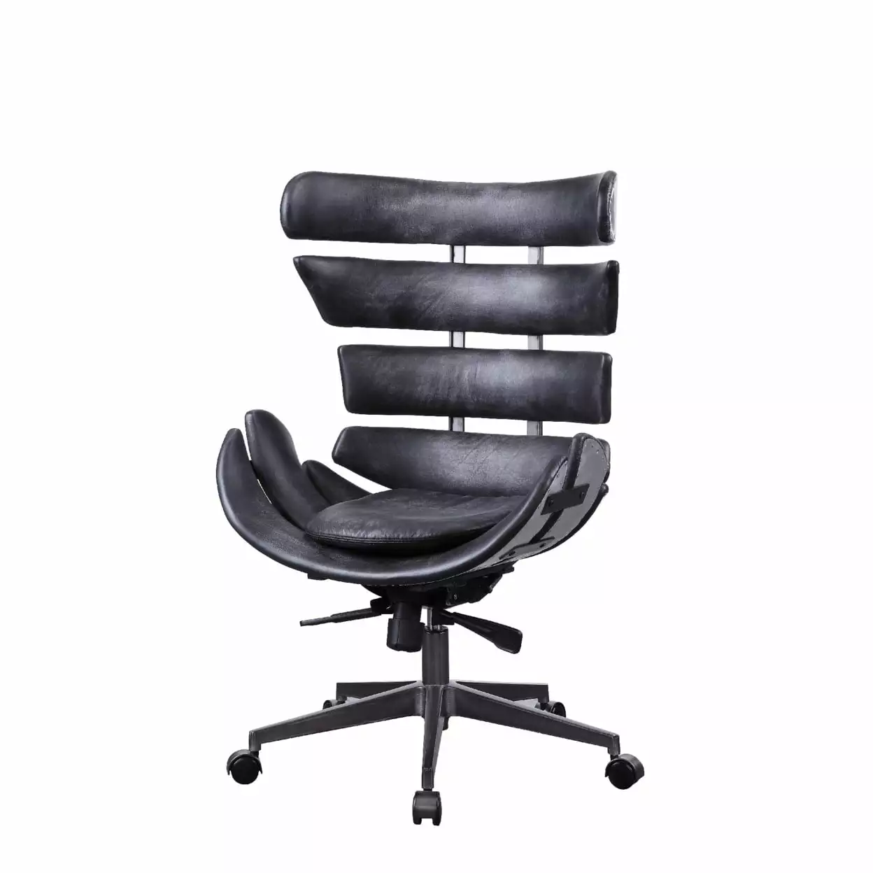 Megan Executive Office Chair Vintage Black and Aluminum Acme Furniture
