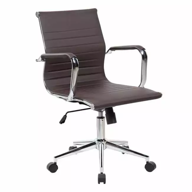Modern Medium Back Executive Office Chair Chocolate 35-39.5 Inches Back2Basics