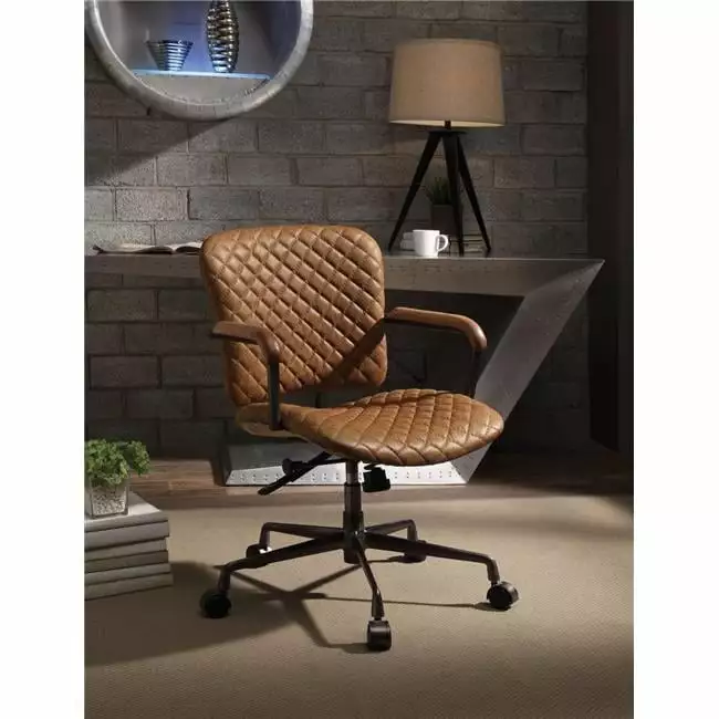 Josi Executive Office Chair Coffee Top Grain Leather 33 x 23 x 24 Betterbeds
